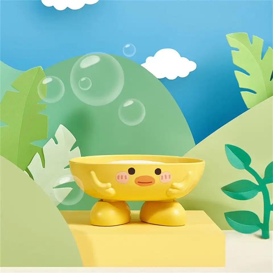 Eco Friendly Duck Soap Drain Box, Multifunctional Drain Soap And Sponge Holder, Cute Cartoon Oval Shaped Soap Dish Eco Friendly Duck Soap Drain Box, Multifunctional Drain Soap And Sponge Holder, Cute Cartoon Oval Shaped Soap Dish